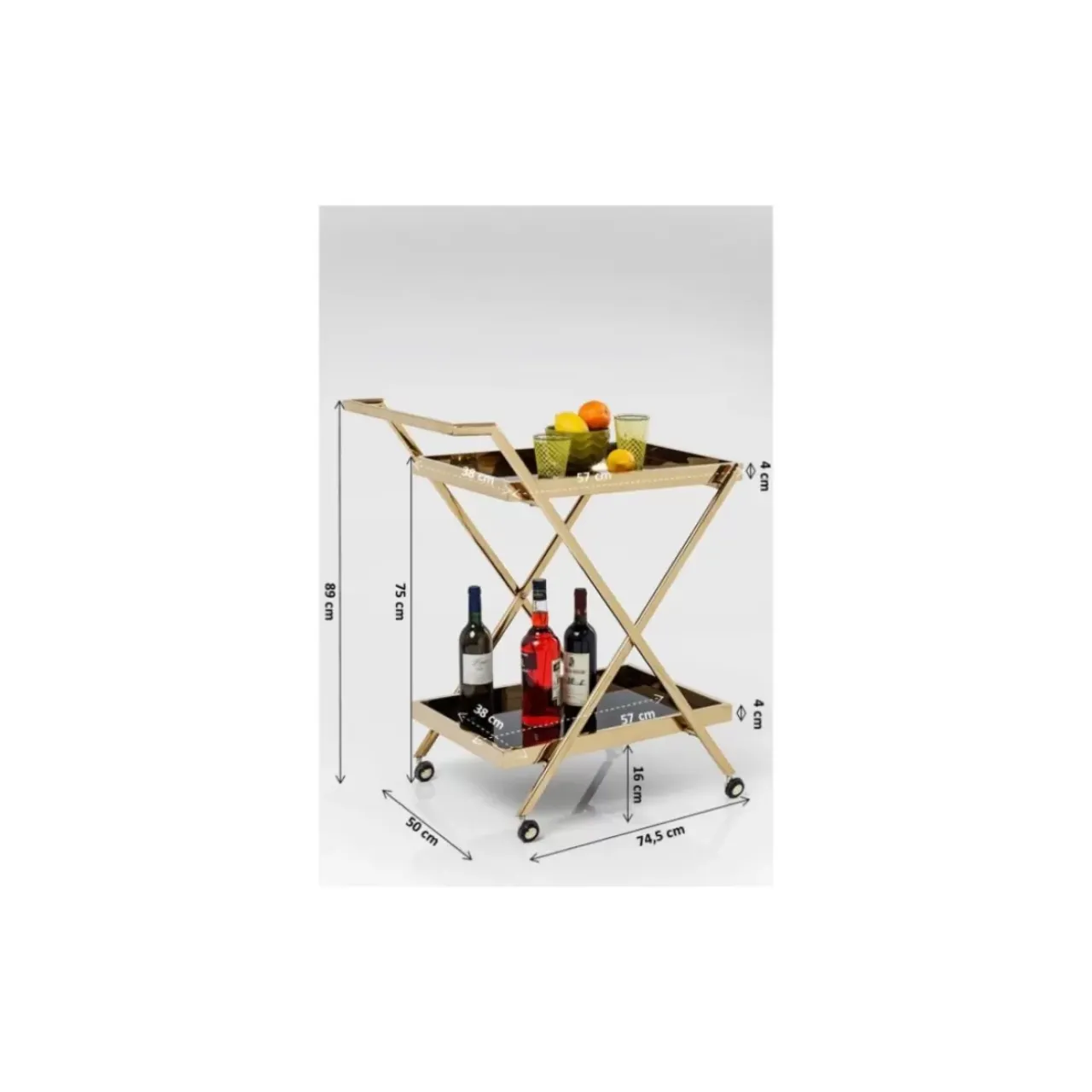KARE Design Tische-Servierwagen Casino Gold