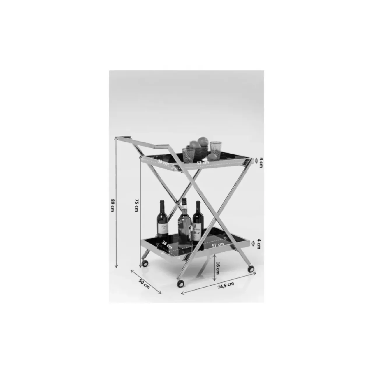 KARE Design Tische-Servierwagen Casino Silber