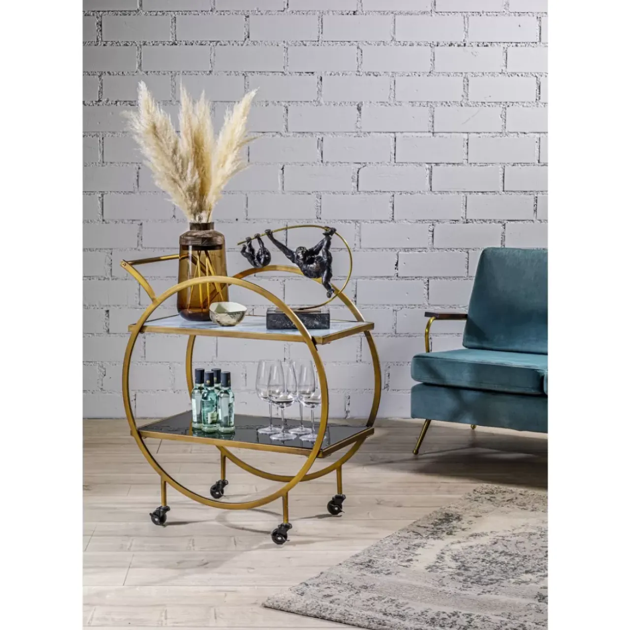 KARE Design Tische-Servierwagen Loft Brass