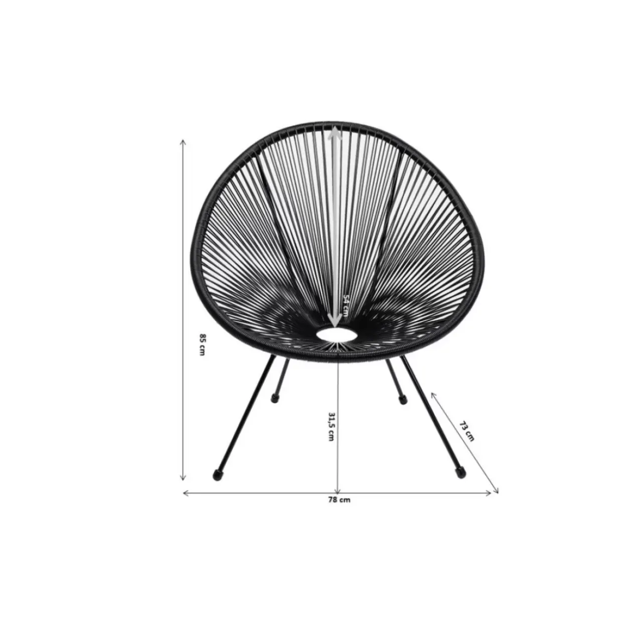 KARE Design Outdoormöbel-Sessel Acapulco Schwarz