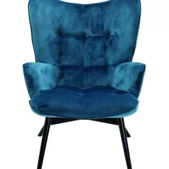 KARE Design Sessel-Sessel Black Vicky Velvet Petrol