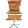 KARE Design Sessel-Sessel Mit Hocker Washington Braun