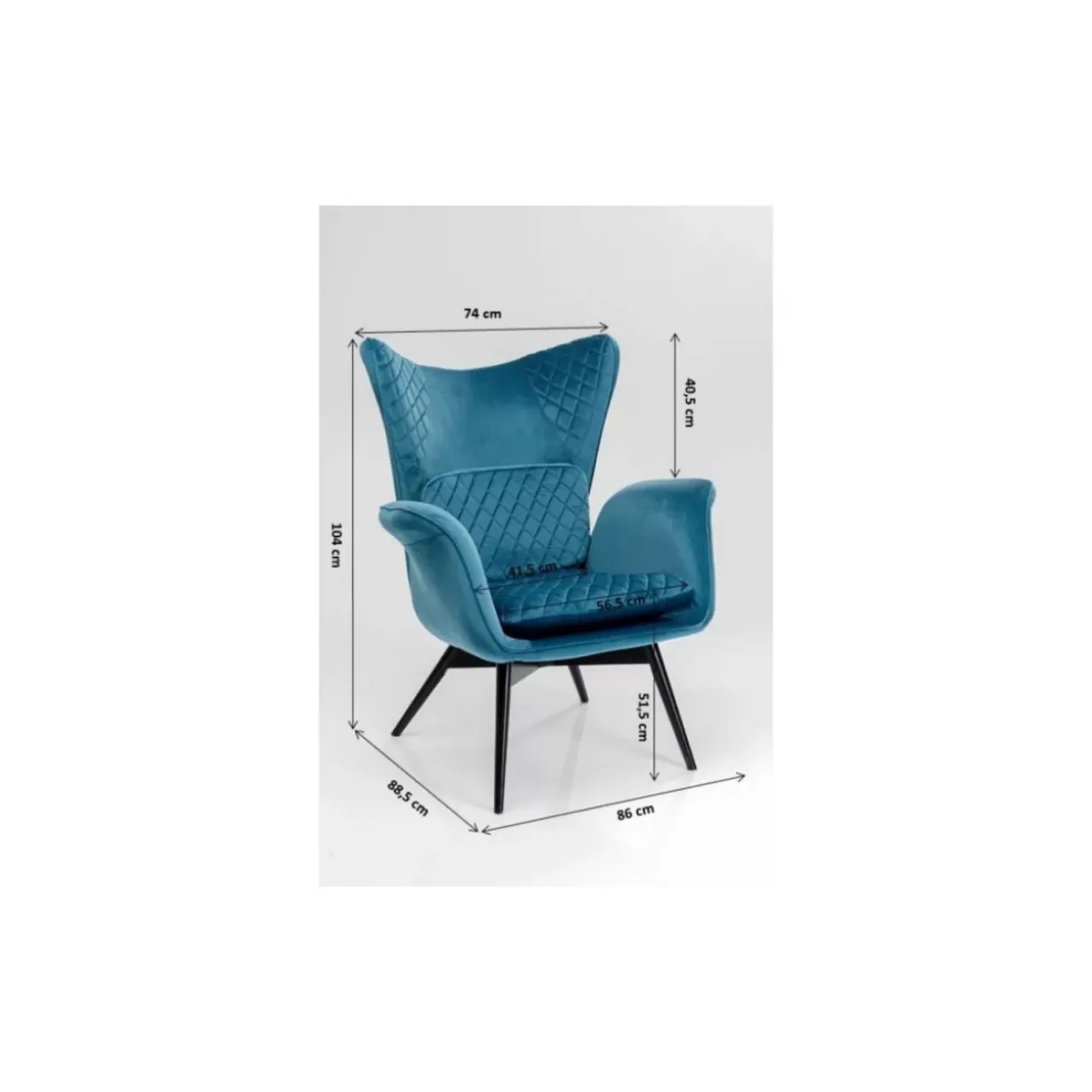 KARE Design Sessel-Sessel Tudor Velvet Petrol