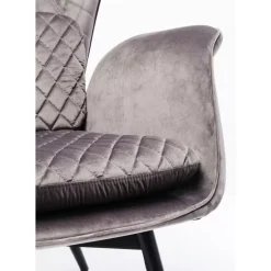 KARE Design Sessel-Sessel Tudor Velvet Silbergrau