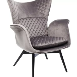 KARE Design Sessel-Sessel Tudor Velvet Silbergrau