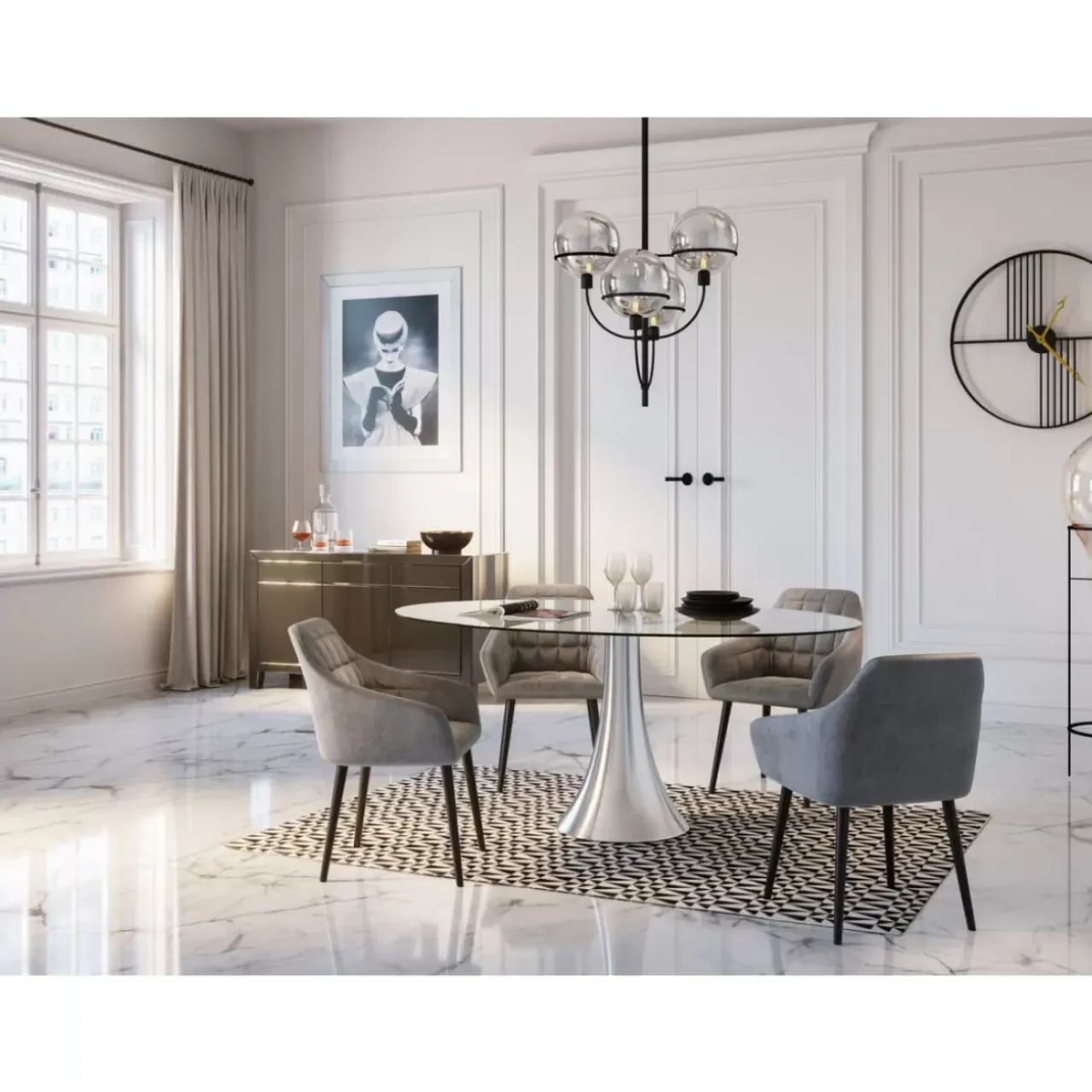 KARE Design Kommoden & Sideboards-Sideboard Luxury Push Grau