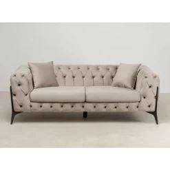 KARE Design Sofas & Couches-Sofa Bellissima 2-Sitzer Velvet Beige 200Cm
