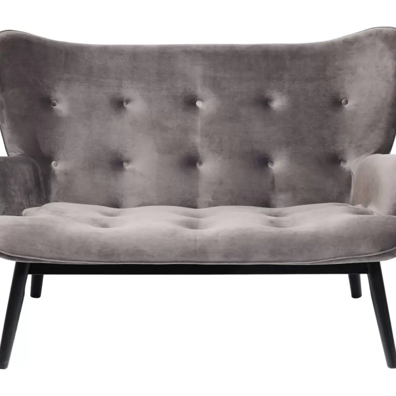 KARE Design Sofas & Couches-Sofa Black Vicky 2-Sitzer Velvet Grau
