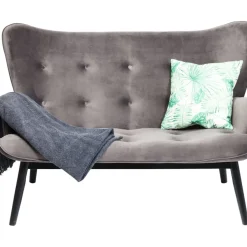 KARE Design Sofas & Couches-Sofa Black Vicky 2-Sitzer Velvet Grau