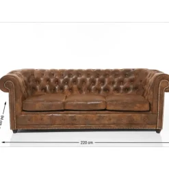 KARE Design Sofas & Couches-Sofa Cambridge 3-Sitzer Vintage Smart