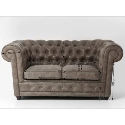 KARE Design Sofas & Couches-Sofa Cambridge 2-Sitzer Vintage Smart