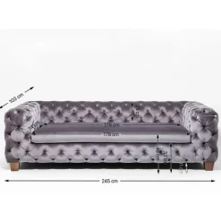KARE Design Sofas & Couches-Sofa Desire 3-Sitzer Silbergrau