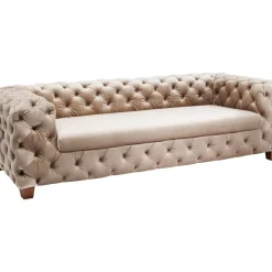 KARE Design Sofas & Couches-Sofa Desire 3-Sitzer Velvet Ecru