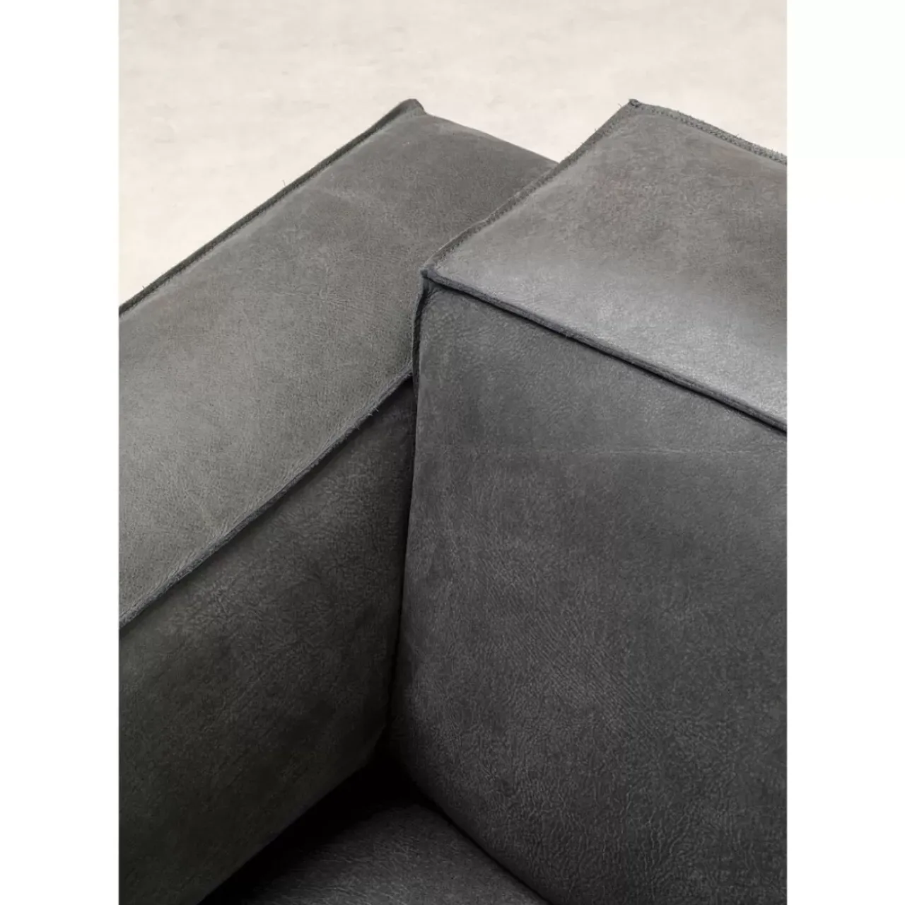 KARE Design Sofas & Couches-Sofa Henry 3-Sitzer Leder Grau