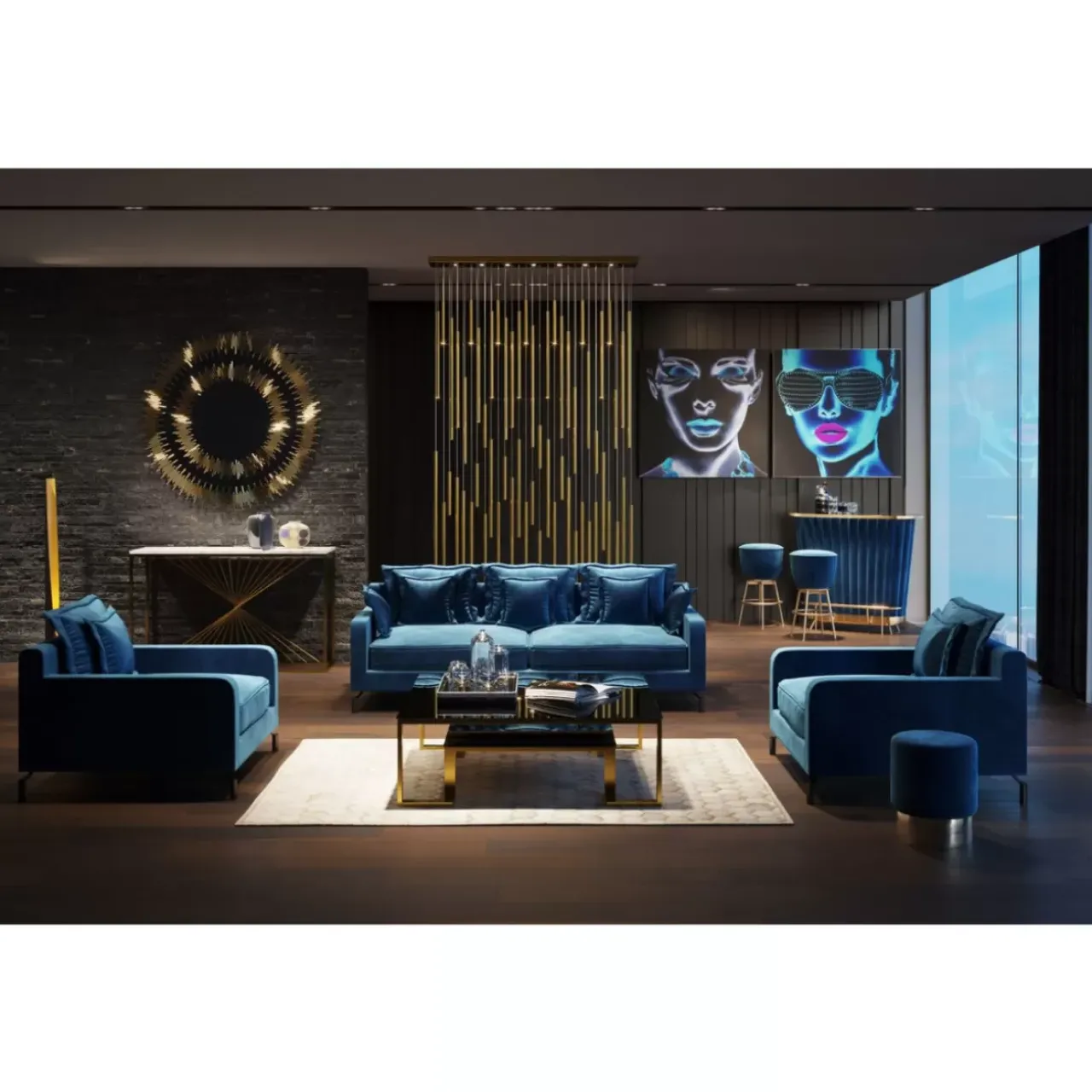 KARE Design Sofas & Couches-Sofa Lullaby 2-Sitzer Petrol