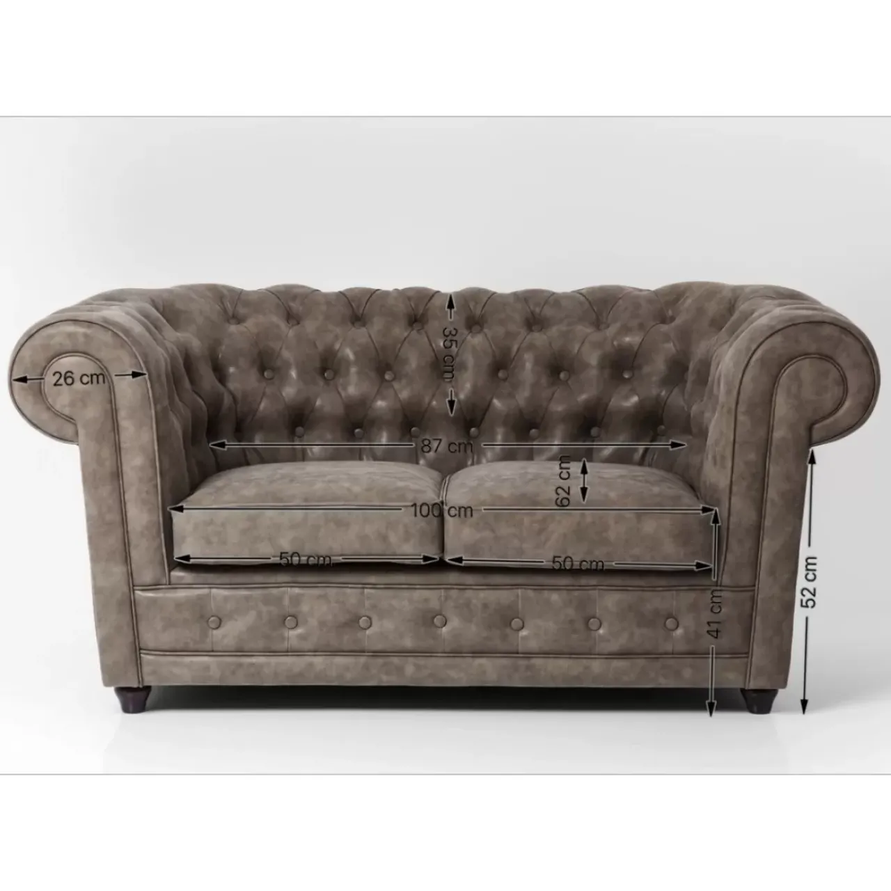 KARE Design Sofas & Couches-Sofa Oxford 2-Sitzer Vintage Smart