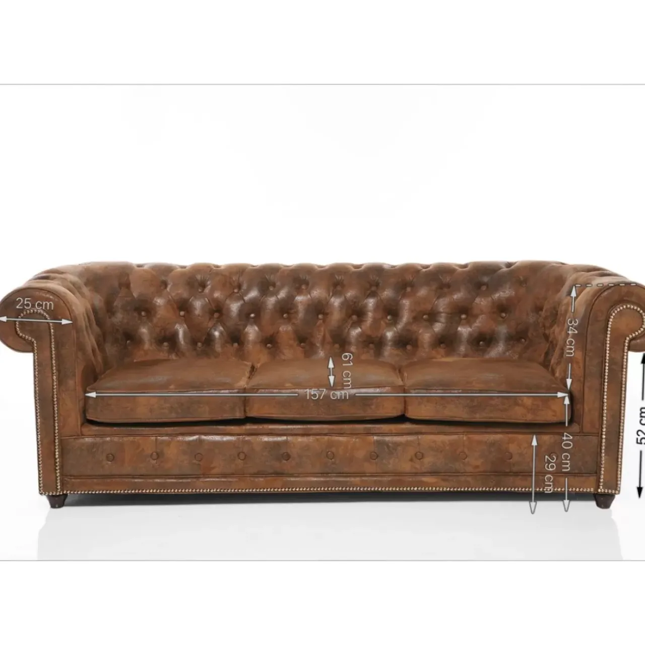 KARE Design Sofas & Couches-Sofa Oxford 3-Sitzer Vintage Smart