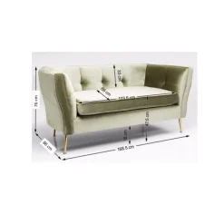 KARE Design Sofas & Couches-Sofa Rimini 2-Sitzer Grun