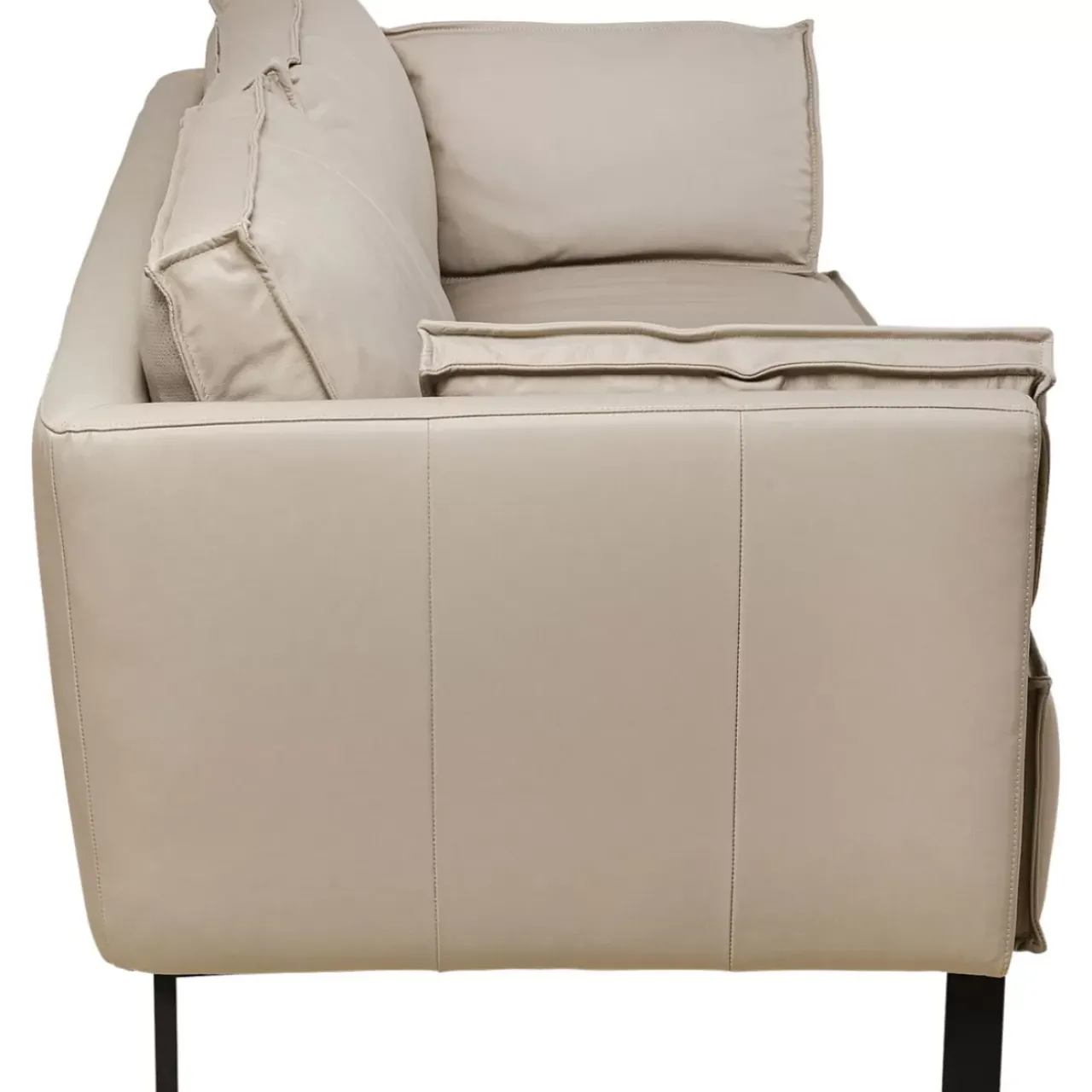 KARE Design Sofas & Couches-Sofa 3-Sitzer Victor Leder Grau 233Cm