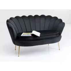 KARE Design Sofas & Couches-Sofa Water Lily 2-Sitzer Schwarz 132Cm