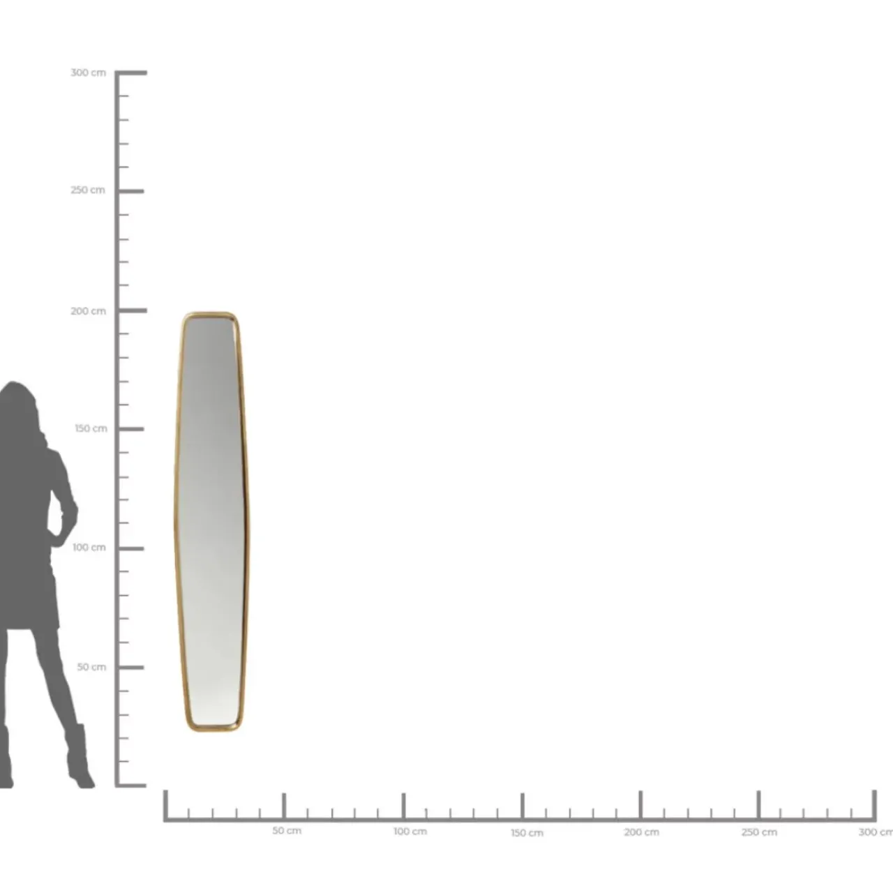 KARE Design Spiegel-Spiegel Clip Brass 32X177Cm