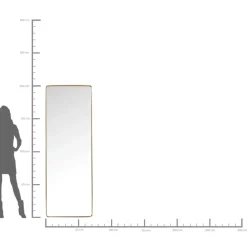 KARE Design Spiegel-Spiegel Curve Rectangular Brass 70X200Cm