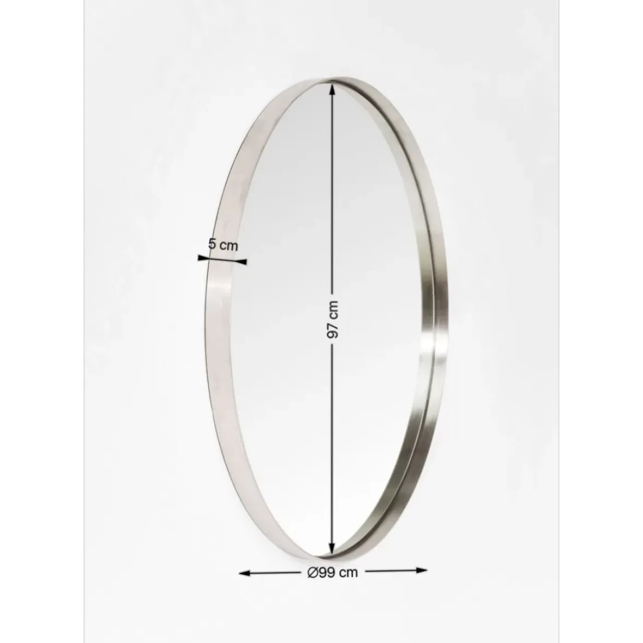 KARE Design Spiegel-Spiegel Curve Round Stainless Steel O100Cm