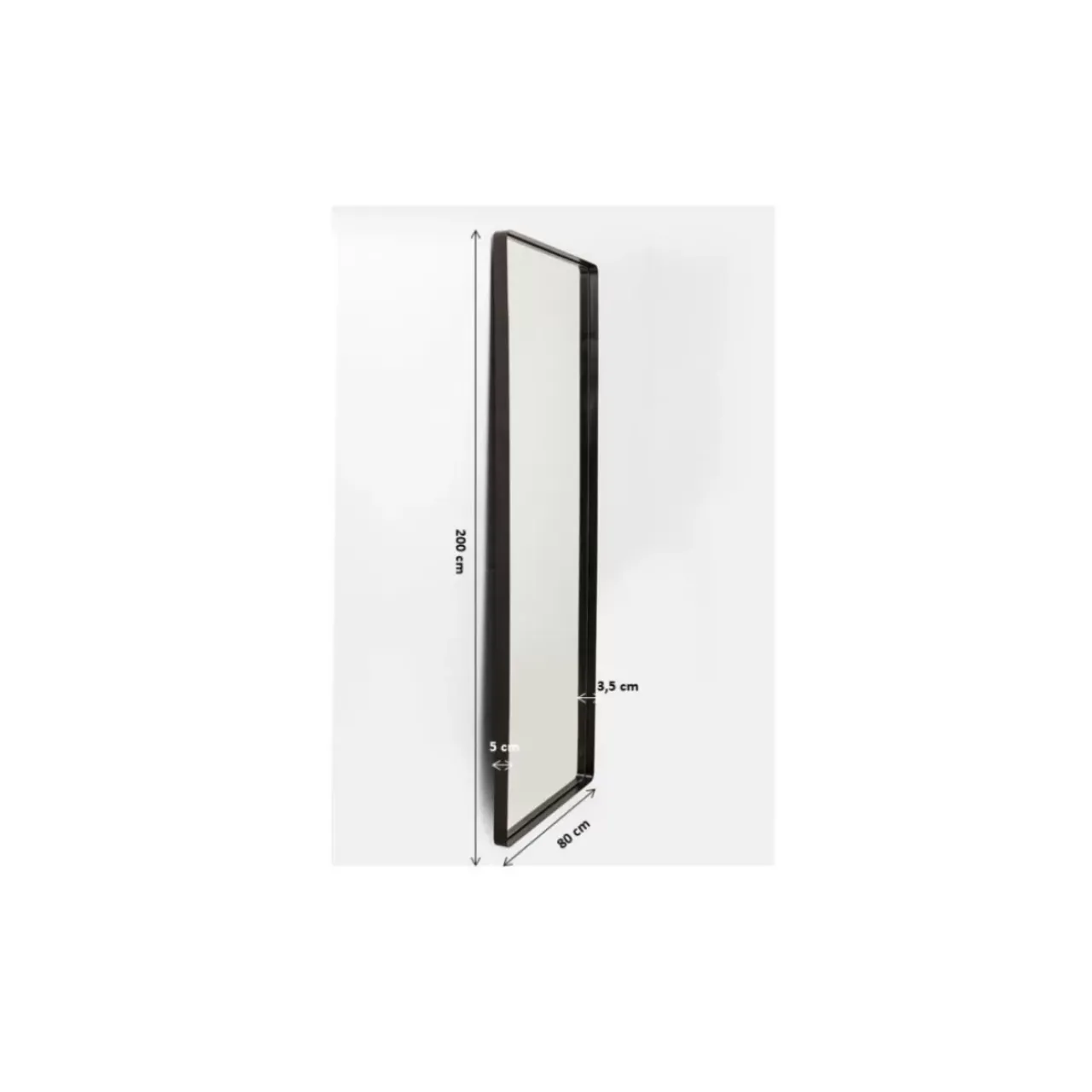 KARE Design Spiegel-Spiegel Ombra Mo Soft Schwarz 80X200Cm