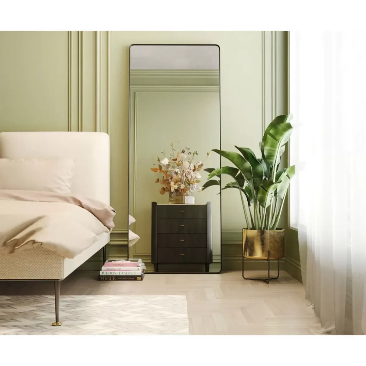 KARE Design Spiegel-Spiegel Ombra Soft Schwarz 200X80Cm