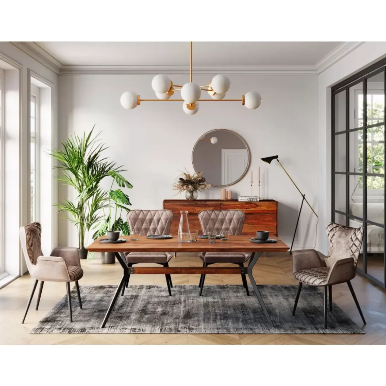 KARE Design Stühle-Stuhl Black Marshall Velvet Grau