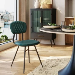 KARE Design Stühle-Stuhl Samba Leder Dunkelgrun
