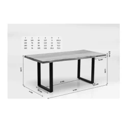 KARE Design Tische-Tisch Harmony Dunkel Silber 200X100