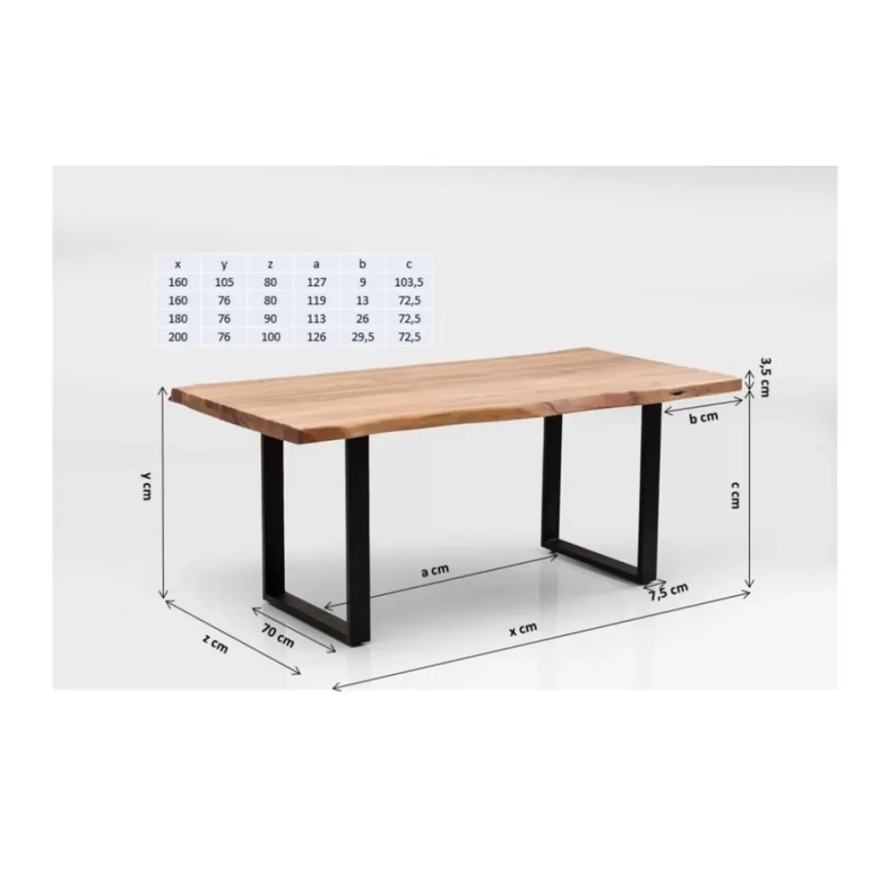 KARE Design Tische-Tisch Harmony Rohstahl 200X100