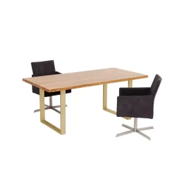KARE Design Tische-Tisch Jackie Eiche Messing 160X80