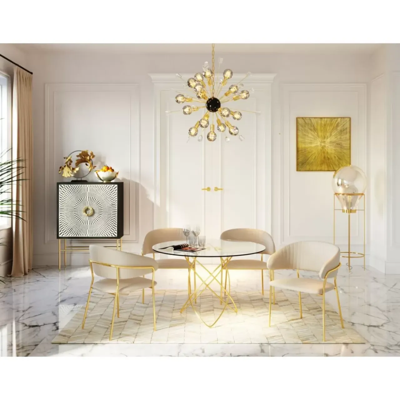 KARE Design Tische-Tisch Molekular Gold O120Cm