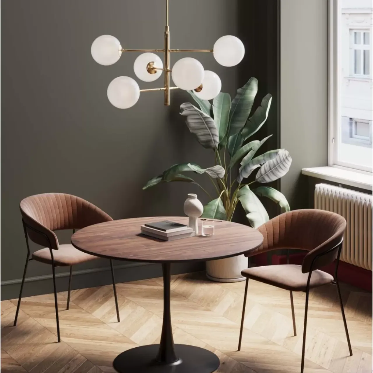 KARE Design Tische-Tisch Schickeria Walnuss Schwarz O110Cm