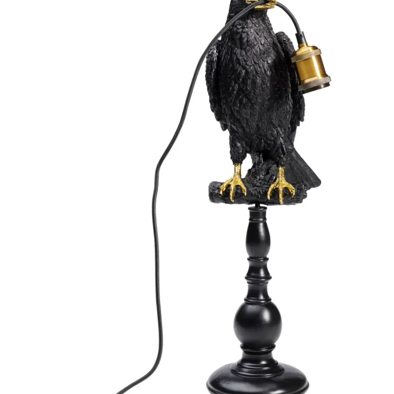 KARE Design Tischleuchten-Tischleuchte Animal Sitting Crow Matt Schwarz