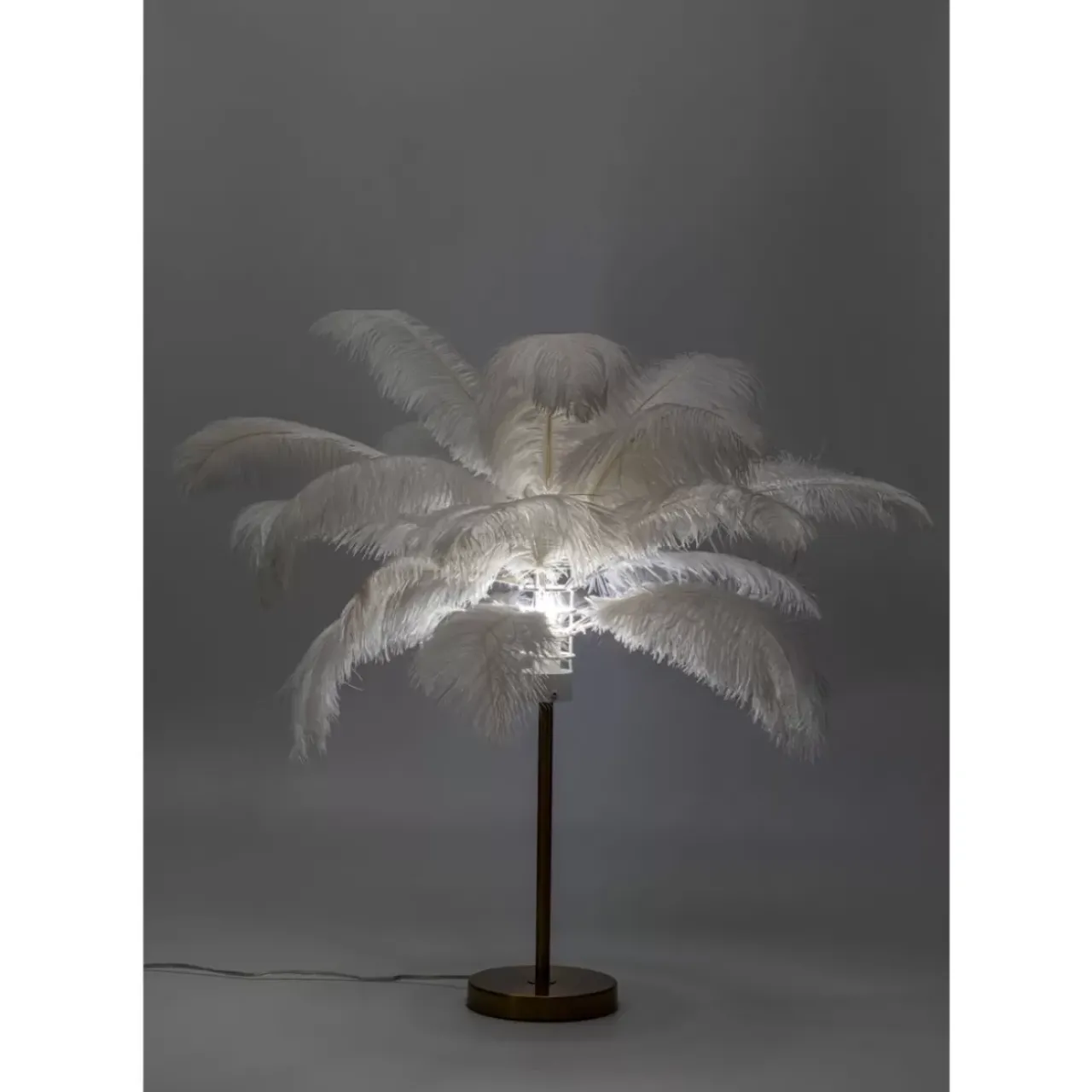 KARE Design Tischleuchten-Tischleuchte Feather Palm Weis 60Cm