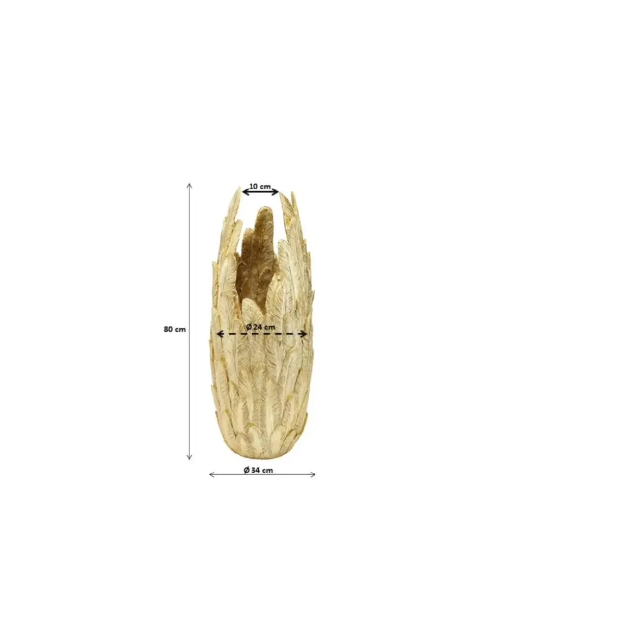 KARE Design Vasen-Vase Feathers Gold 80
