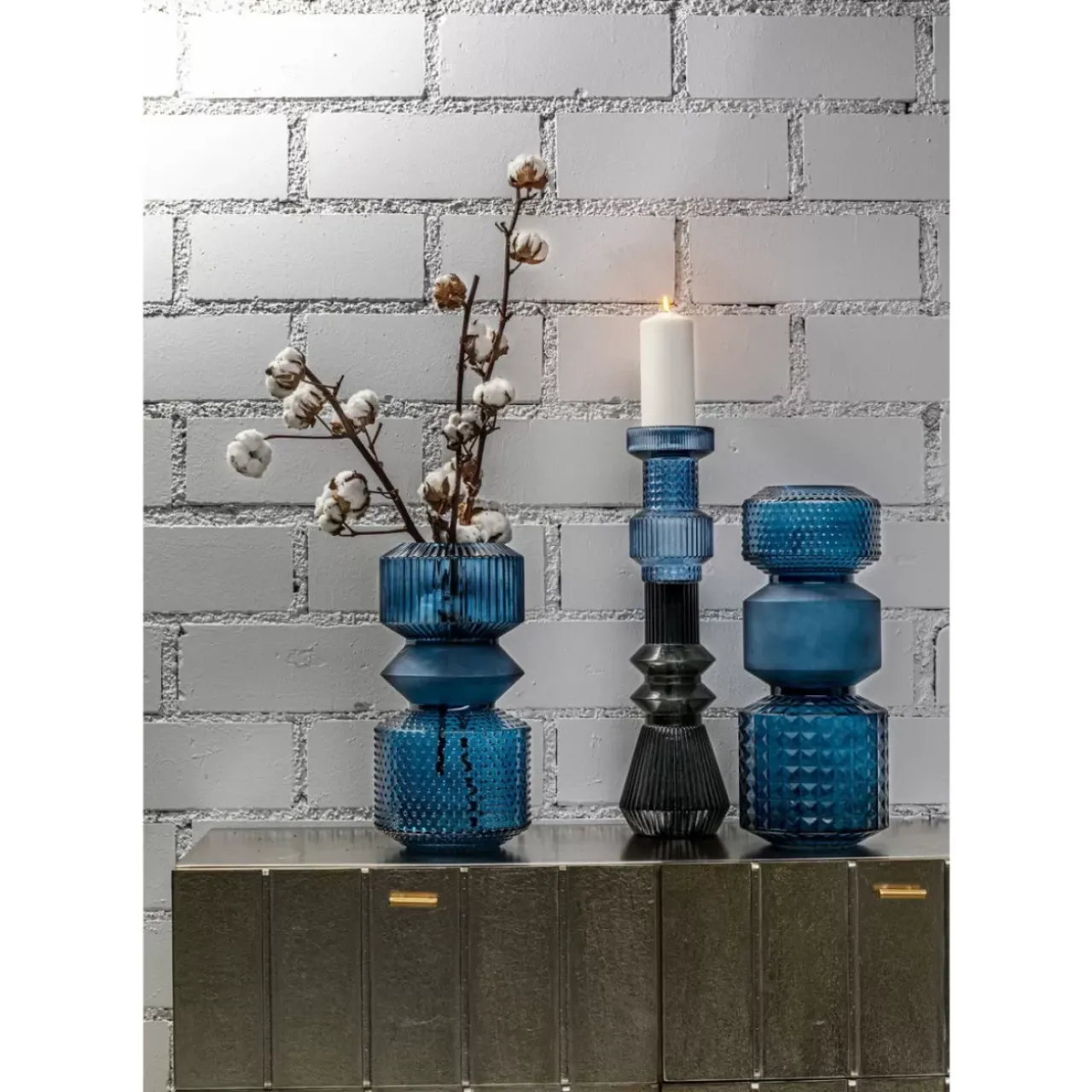 KARE Design Vasen-Vase Marvelous Duo Blau 36Cm