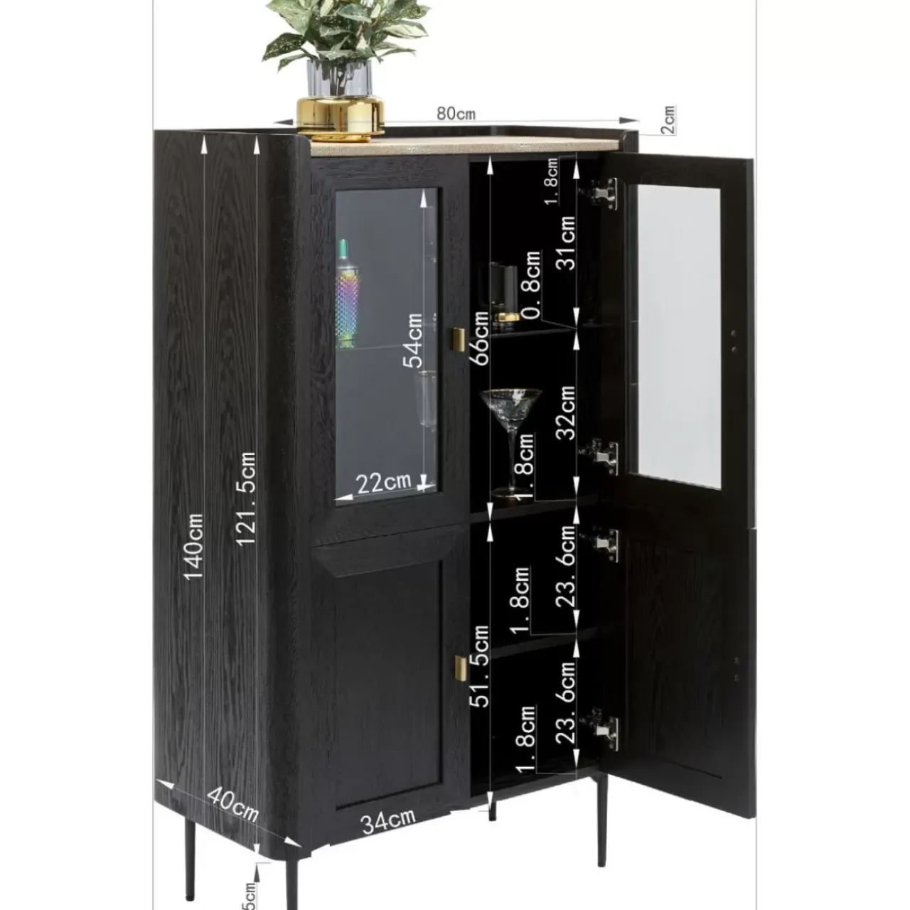 KARE Design Regale-Vitrine Milano 140X80