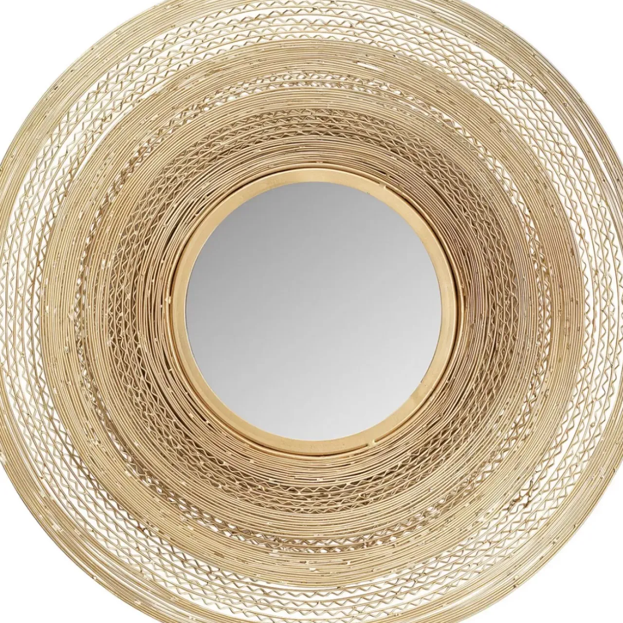 KARE Design Spiegel-Wandspiegel Gold Wire O61Cm