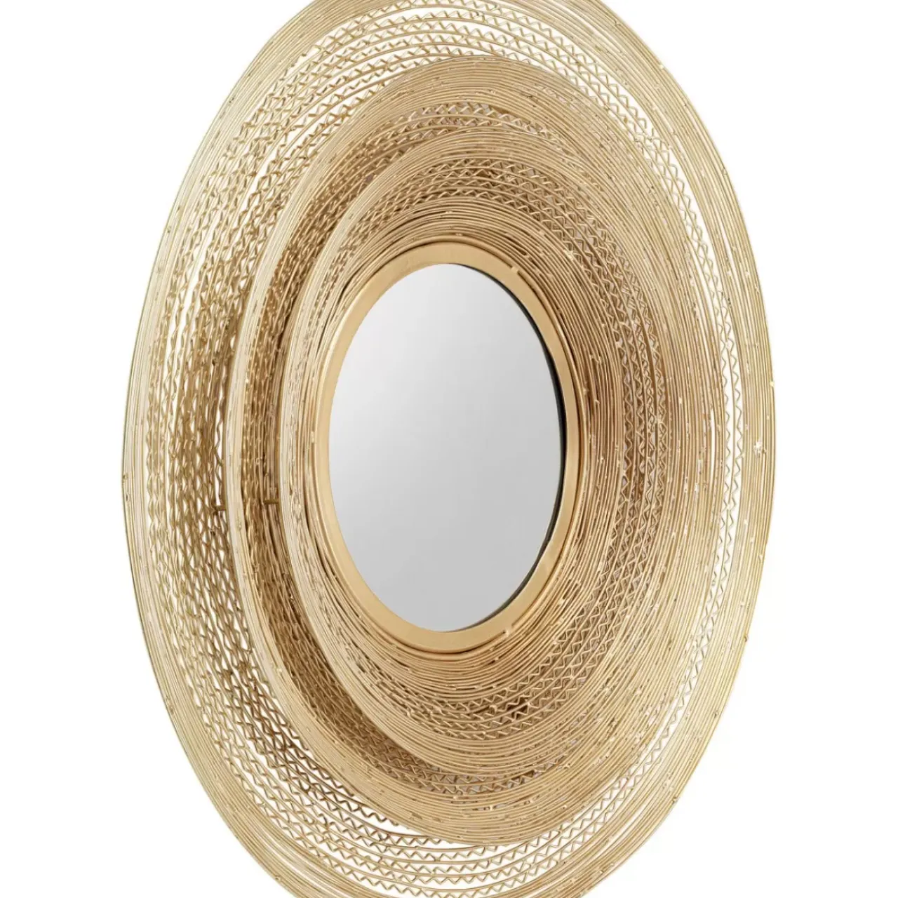 KARE Design Spiegel-Wandspiegel Gold Wire O61Cm