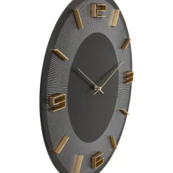 KARE Design Uhren-Wanduhr Leonardo Schwarz/Gold 50