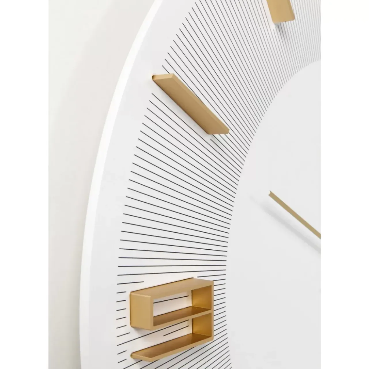 KARE Design Uhren-Wanduhr Leonardo Weis/Gold
