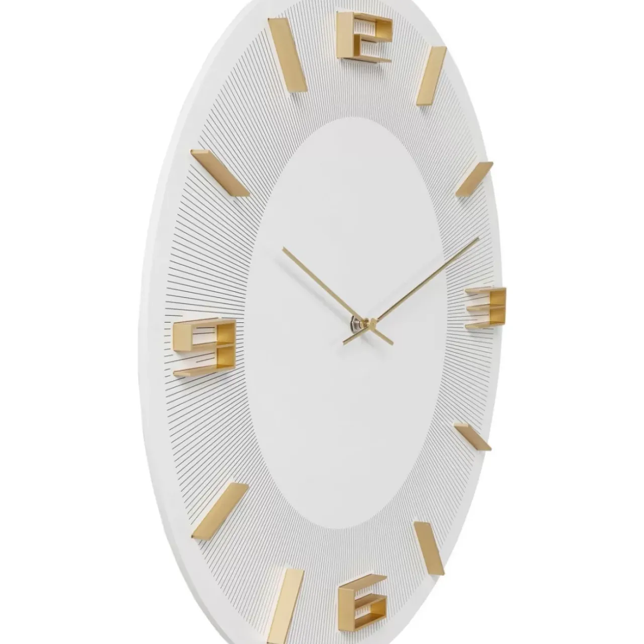 KARE Design Uhren-Wanduhr Leonardo Weis/Gold